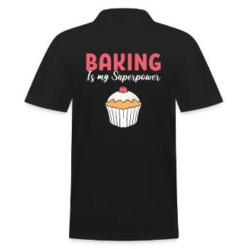 Baking Is My Superpower Baker - Men's Polo Shirt - black - Back - Kai (181cm)