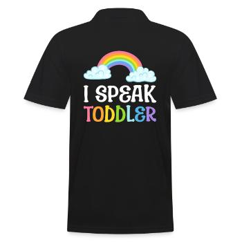 I Speak Toddler Vorschullehrer - Männer Poloshirt - Schwarz - Hinten - Kai (181cm)