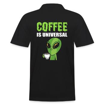 Alien drink coffee coffee addict - Men's Polo Shirt - black - Back - Kai (181cm)