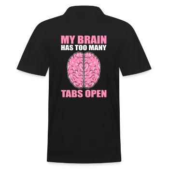My Brain Has Too Many Tabs Open Hyperaktiv - Men's Polo Shirt - black - Back - Kai (181cm)