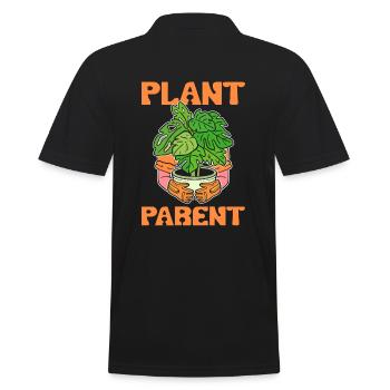 Plant Parent Pflanzenzüchter - Männer Poloshirt - Schwarz - Hinten - Kai (181cm)