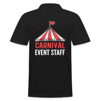 Carnival Event Staff Zirkusartist - Männer Poloshirt - Schwarz - Hinten - Kai (181cm)