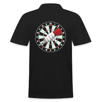 Dart Board Dartspieler - Männer Poloshirt - Schwarz - Hinten - Kai (181cm)