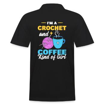 Crochet & Coffee Girl Coffee & Crochet Lovers - Polo Homme - noir - Dos - Kai (181cm)