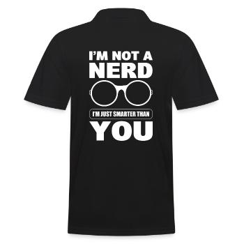 Je ne suis pas un lecteur de livres nerd - Polo Homme - noir - Dos - Kai (181cm)