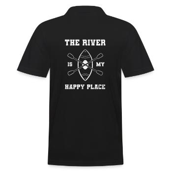 The River Is My Happy Place Bootsmann - Männer Poloshirt - Schwarz - Hinten - Kai (181cm)