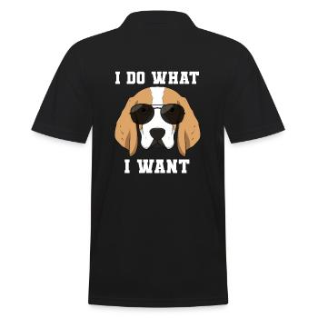 I Do What I Want Beagle Besitzer - Männer Poloshirt - Schwarz - Hinten - Kai (181cm)