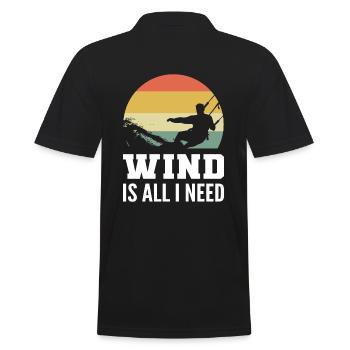 Kitesurfing & Kiteboarding Kitesurfer - Männer Poloshirt - Schwarz - Hinten - Kai (181cm)