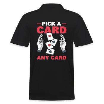 Cool Card Magician Zauberer - Männer Poloshirt - Schwarz - Hinten - Kai (181cm)