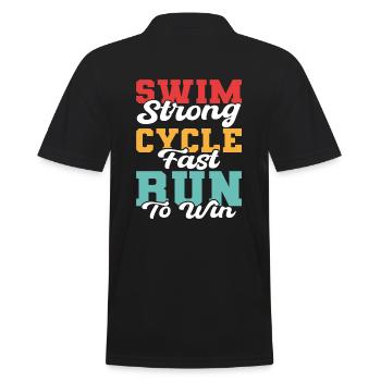 Triathlon - Männer Poloshirt - Schwarz - Hinten - Kai (181cm)