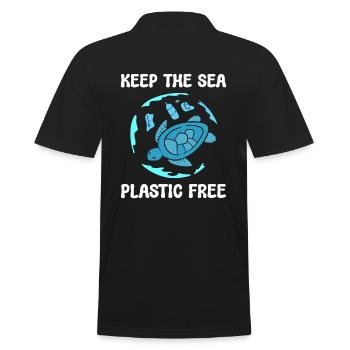 Keep The Sea Plastic Free Marine Scientist - Men's Polo Shirt - black - Back - Kai (181cm)