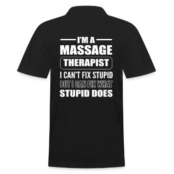 Masseur drôle - Polo Homme - noir - Dos - Kai (181cm)
