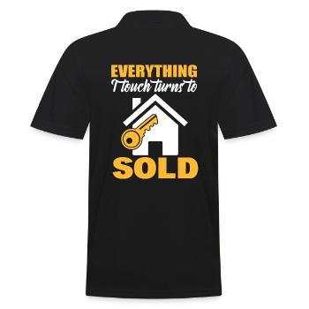 Everything I Touch Turns To Sold Makler - Männer Poloshirt - Schwarz - Hinten - Kai (181cm)