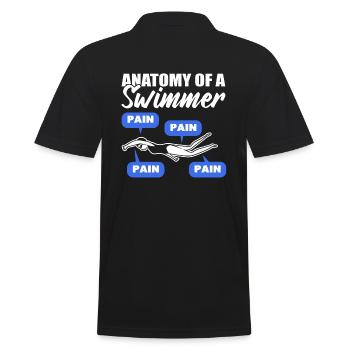 Anatomy Of Swimmer Schwimmtrainer - Männer Poloshirt - Schwarz - Hinten - Kai (181cm)