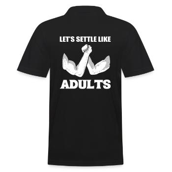Let's Settle Like Adults Wrestling Trainer - Men's Polo Shirt - black - Back - Kai (181cm)