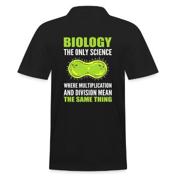 Funny Science Biology Research - Men's Polo Shirt - black - Back - Kai (181cm)