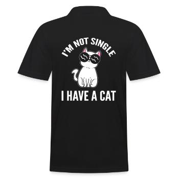 Je ne suis pas célibataire J’ai un vétérinaire pour chat - Polo Homme - noir - Dos - Kai (181cm)