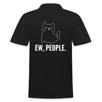 Ew, People Cat Groomer - Men's Polo Shirt - black - Back - Kai (181cm)