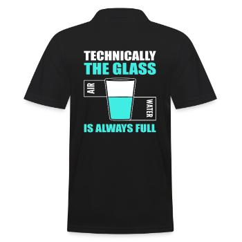 Technically The Glass Is Always Full Biochemist - Men's Polo Shirt - black - Back - Kai (181cm)
