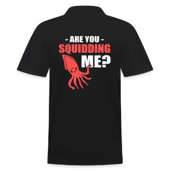 Are You Squidding Me? Fisherman - Men's Polo Shirt - black - Back - Kai (181cm)