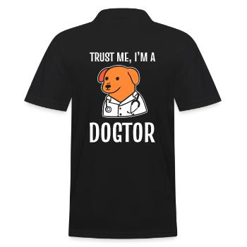 Trust Me I'm A Dogtor Tierarzt Veterinär - Männer Poloshirt - Schwarz - Hinten - Kai (181cm)