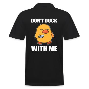 Don't Duck With Me Chicken Farmer - Men's Polo Shirt - black - Back - Kai (181cm)