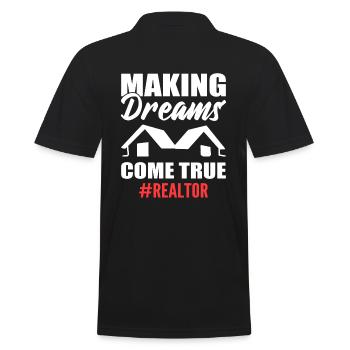 Making Dreams Come True #realtor Brokers - Men's Polo Shirt - black - Back - Kai (181cm)