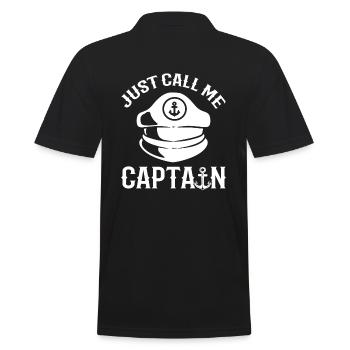 Just Call Me Captain Kapitän zur See - Men's Polo Shirt - black - Back - Kai (181cm)