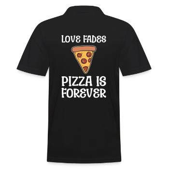 Pizza ist für immer Pizza -Liebhaber - Männer Poloshirt - Schwarz - Hinten - Kai (181cm)