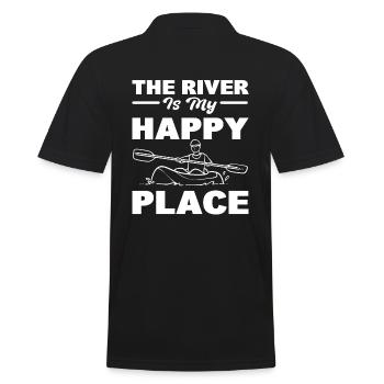 The River Is My Happy Place Canoeists - Men's Polo Shirt - black - Back - Kai (181cm)