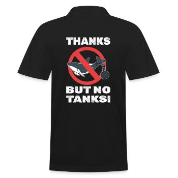 Thanks But No Tanks! Naturschutzbiologe - Männer Poloshirt - Schwarz - Hinten - Kai (181cm)