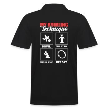 Ma technique de bowling Bowler professionnel - Polo Homme - noir - Dos - Kai (181cm)