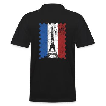 Parisian stamp French tour guide - Men's Polo Shirt - black - Back - Kai (181cm)