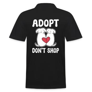 Adopt Don't Shop Haustieradoptionspezialist - Männer Poloshirt - Schwarz - Hinten - Kai (181cm)