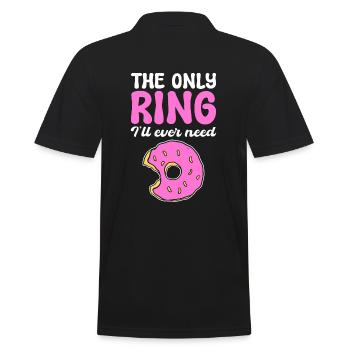 Donut-Liebhaber Donut-Enthusiast - Männer Poloshirt - Schwarz - Hinten - Kai (181cm)
