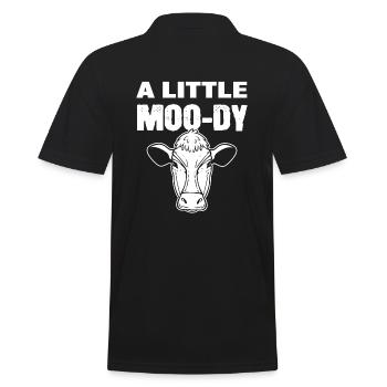 A Little Moo-dy Kühe - Männer Poloshirt - Schwarz - Hinten - Kai (181cm)