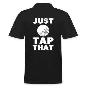 Just Tap That Golfspieler - Männer Poloshirt - Schwarz - Hinten - Kai (181cm)