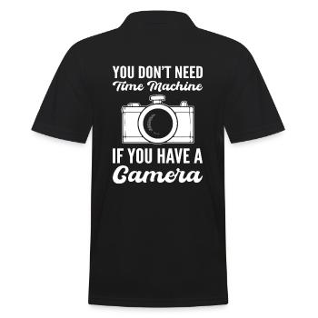 Fotografiezitate Straßenfotograf - Männer Poloshirt - Schwarz - Hinten - Kai (181cm)