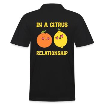 Citrus Puns Obstverkäufer - Männer Poloshirt - Schwarz - Hinten - Kai (181cm)