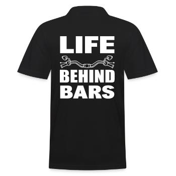 Life Behind Bars Motorradfahrer - Männer Poloshirt - Schwarz - Hinten - Kai (181cm)