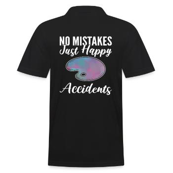 No Mistakes Just Happy Accidents Handwerker - Männer Poloshirt - Schwarz - Hinten - Kai (181cm)