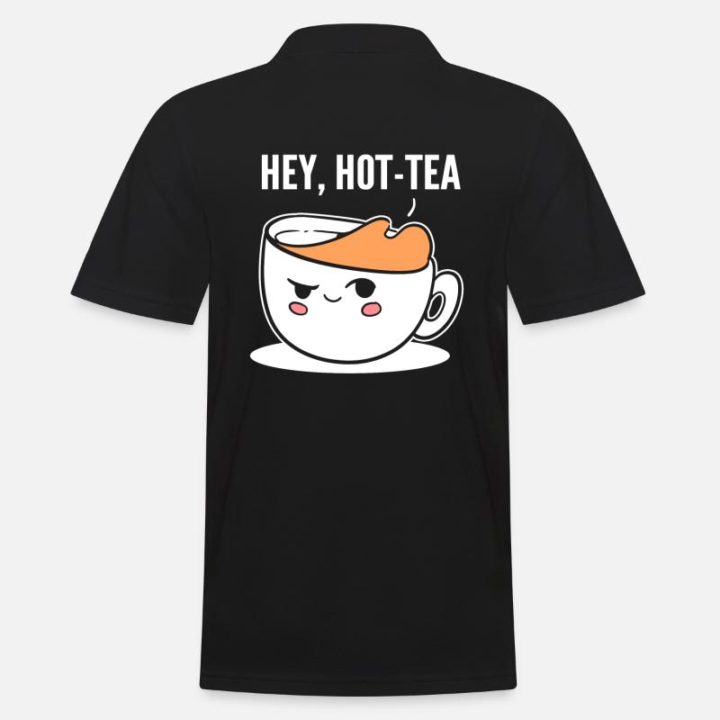 Hey, Hot-tea Tee -Enthusiast - Männer Poloshirt - Schwarz