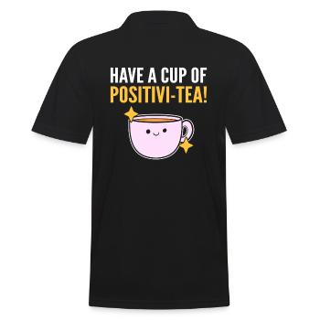 Have A Cup Of Positivi-tea Teetrinker - Männer Poloshirt - Schwarz - Hinten - Kai (181cm)