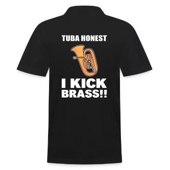 Tuba Wortspiel Musiker - Männer Poloshirt - Schwarz - Hinten - Kai (181cm)