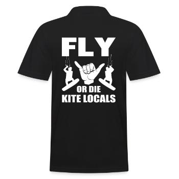 Kitesurfen Kite Surfer - Männer Poloshirt - Schwarz - Hinten - Kai (181cm)