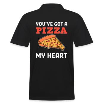 Pizza -Essen Wortspiel Pizza Macher - Männer Poloshirt - Schwarz - Hinten - Kai (181cm)