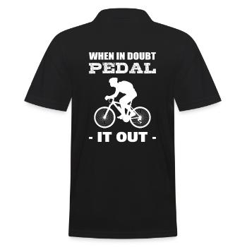 When In Doubt Pedal It Out Radfahrer - Männer Poloshirt - Schwarz - Hinten - Kai (181cm)