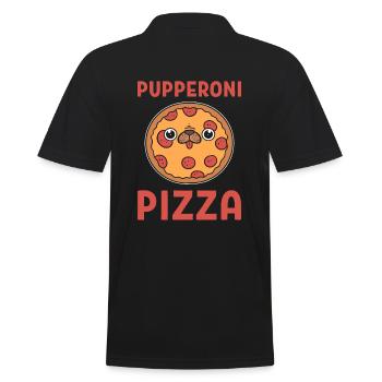 Pupperoni Pizza Hundeltern - Männer Poloshirt - Schwarz - Hinten - Kai (181cm)