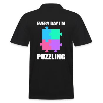 Every Day I'm Puzzling Dissektologe - Männer Poloshirt - Schwarz - Hinten - Kai (181cm)