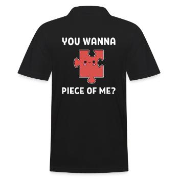 You Wanna Piece Of Me? Brettspielliebhaber - Männer Poloshirt - Schwarz - Hinten - Kai (181cm)